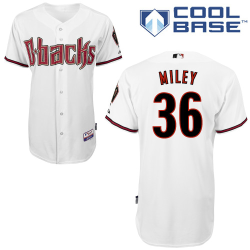 Wade Miley #36 MLB Jersey-Arizona Diamondbacks Men's Authentic Home White Cool Base Baseball Jersey